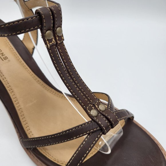 Predictions Brown Strappy Chunky Heel Sandals SZ 7.5 - Picture 6 of 14